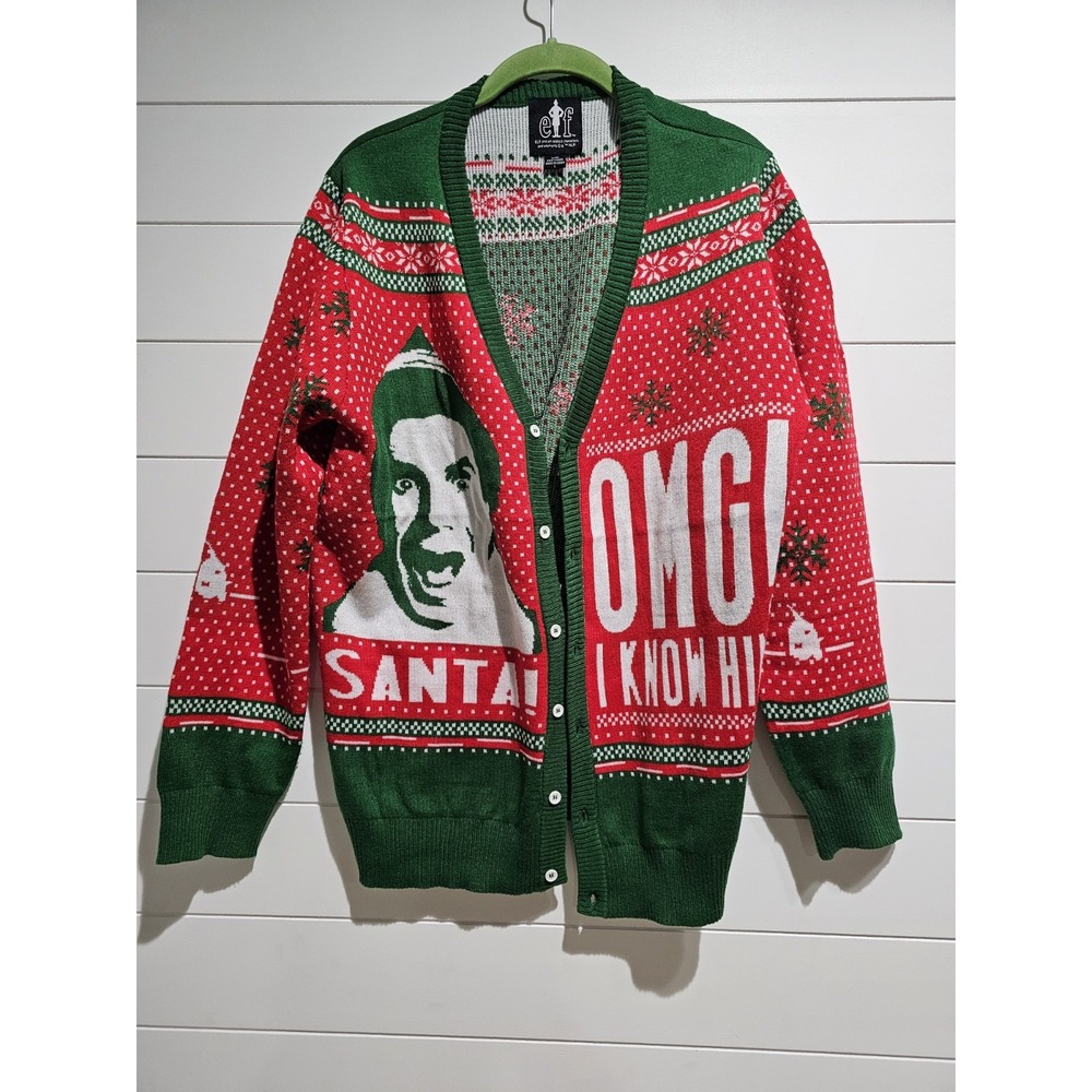 Buddy the ELF Christmas Cardigan Sweater - Mens L